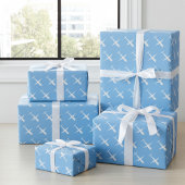 Papier Cadeau Avion sur Blue, Élégant pilote Motif Anniversaire