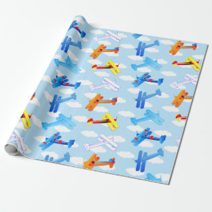 Papier Cadeau Avion vintage Avion Aviation Avion Pilote