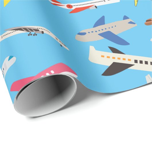 Papier Cadeau Avions (Coin rond)
