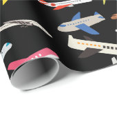 Papier Cadeau Avions (Coin rond)