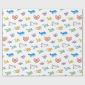 Papier Cadeau Avions mignons (Plat)