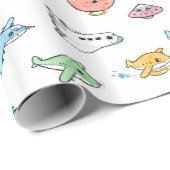 Papier Cadeau Avions mignons (Coin rond)