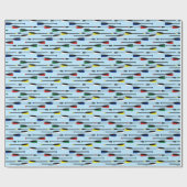 Papier Cadeau Avirons d'aviron (Plat)