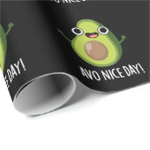 Papier Cadeau Avo Nice Day Funny Avocado Pun Dark BG (Coin rond)