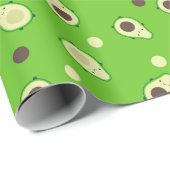 Papier Cadeau Avocades de Kawaii (Coin rond)