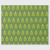 Papier Cadeau Avocado Cute 1er Anniversaire Papier d'enveloppeme (Plat)