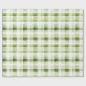 Papier Cadeau Avocado Green Plaid Stripes (Plat)