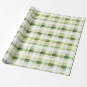 Papier Cadeau Avocado Green Plaid Stripes (Déroulé)