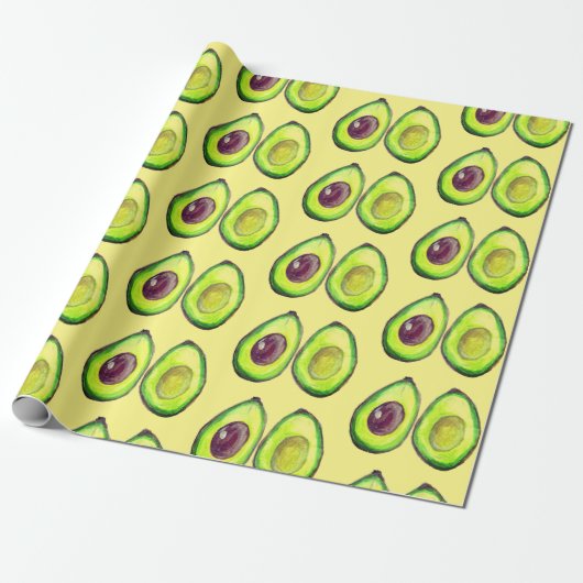 Papier Cadeau Avocado Green Vegan Foodie Vegeterian Foodie Wrapp (Déroulé)