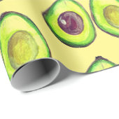 Papier Cadeau Avocado Green Vegan Foodie Vegeterian Foodie Wrapp (Coin rond)