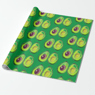 Papier Cadeau Avocado Green Vegan Foodie Vegeterian Foodie Wrapp