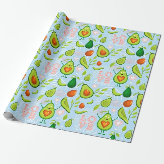 Papier Cadeau Avocado Wrapping Paper (Déroulé)