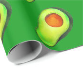 Papier Cadeau Avocat vert addict art mignon (Coin rond)