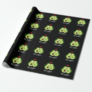 Papier Cadeau Avocuddin Drôle Avocado Couple Pun Dark BG
