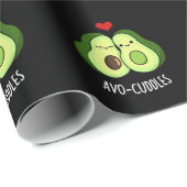 Papier Cadeau Avocuddin Drôle Avocado Couple Pun Dark BG (Coin rond)