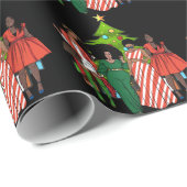 Papier Cadeau Avoir Un Melanin Noël Black Girl Magic Xmas Fun (Coin rond)