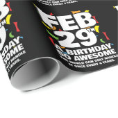 Papier Cadeau Awesome Anniversaire 2024 Leap Day Leap Année 29 f (Coin rond)