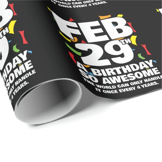 Papier Cadeau Awesome Anniversaire 2024 Leap Day Leap Année 29 f (Coin rond)
