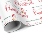 Papier Cadeau Awesome Caregiver Christmas Wrapping Paper (Coin rond)