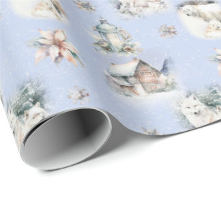 Papier Cadeau awinter Forest Watercolor Wrapping Paper