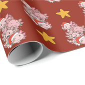 Papier Cadeau Axolotl Arbre de Noël Animaux de Noël Axolotls (Coin rond)