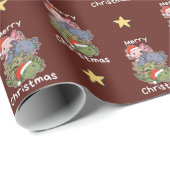 Papier Cadeau Axolotl Arbre de Noël Animaux de Noël Axolotls (Coin rond)