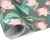 Papier Cadeau Axolotl de bébé (Coin rond)