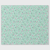 Papier Cadeau Axolotl en vert (Plat)