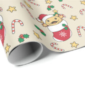 Papier Cadeau Axolotl Noël Neige Animaux d'hiver Axolotls (Coin rond)