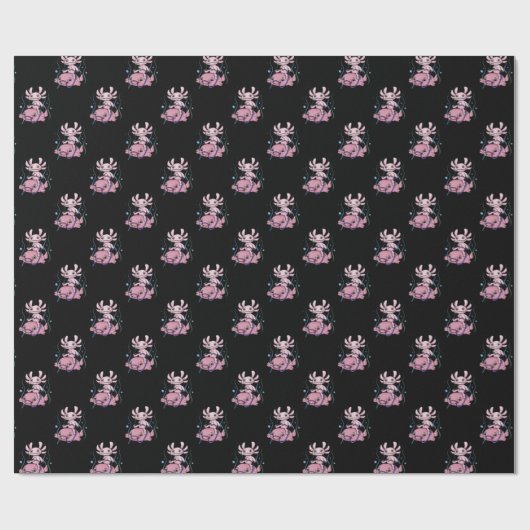 Papier Cadeau Axolotl Riding Blobfish (Plat)