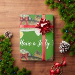 Papier Cadeau "Ayez un Jolly Walleye Christmas"<br><div class="desc">Il s'agit d'un joyeux doré et des arcs rouges enveloppement cadeau de Noël pour le pêcheur dans votre famille. Le texte dit : "Ayez un Noël Jolly Walleye" et a une place pour n'importe quel nom.</div>