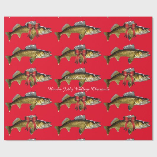 Papier Cadeau "Ayez un Jolly Walleye Christmas" Papier à envelop (Plat)
