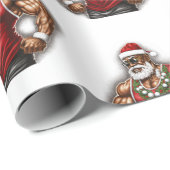 Papier Cadeau Ayez Un Melanin Noël Noir Père Noël (Coin rond)