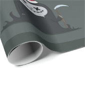 Papier Cadeau Ayez Un Noir Noir Grim Reaper Père Noël (Coin rond)