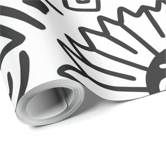 Papier Cadeau Aztec Art - Motif Lizard (Coin rond)