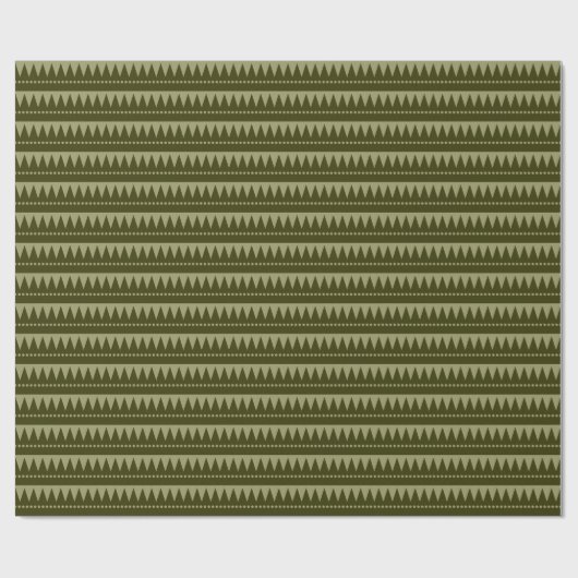 Papier Cadeau Aztec - Khaki et Olive foncé (Plat)