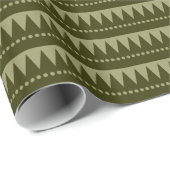 Papier Cadeau Aztec - Khaki et Olive foncé (Coin rond)