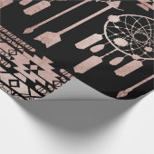 Papier Cadeau Aztèque tribal d'or rose de Dreamcatcher sur le (Coin)