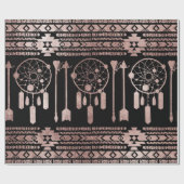 Papier Cadeau Aztèque tribal d'or rose de Dreamcatcher sur le (Plat)