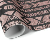 Papier Cadeau Aztèque tribal d'or rose de Dreamcatcher sur le (Coin rond)