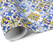 Papier Cadeau azulejos Carreaux céramiques (Coin rond)
