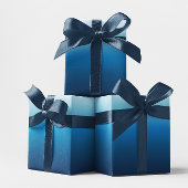 Papier Cadeau Azure Sky to Ocean Blue Ombre