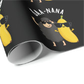 Papier Cadeau Baa-nana Funny Banana Puns Dark BG (Coin rond)