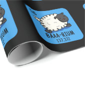 Papier Cadeau Baa-rium Funny Sheep Chimie Pun Dark BG (Coin rond)