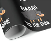 Papier Cadeau Baaad À L'Os Funny Black Sheep Pun Dark BG (Coin rond)