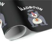 Papier Cadeau Baadboon Funny Bad Baboon Pun Dark BG (Coin rond)