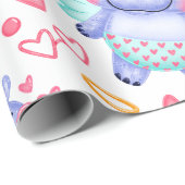 Papier Cadeau Babby Hippo avec lunettes de soleil en forme de co (Coin rond)