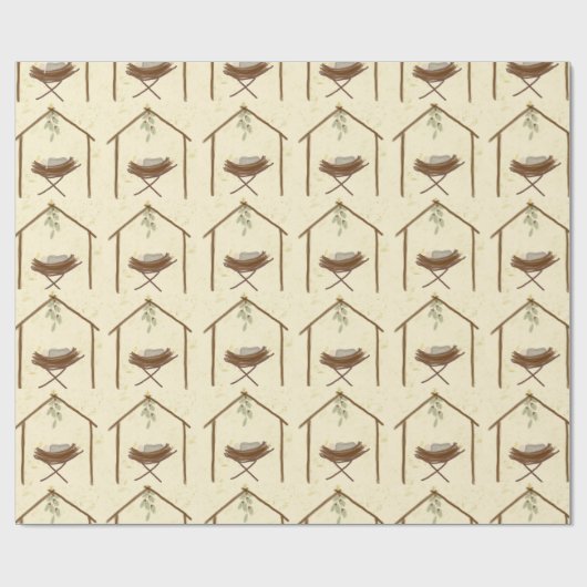 Papier Cadeau Babe in a manger Christmas wrap (Plat)