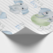 Papier Cadeau Baby Boy Elephant C’est un garçon Douche (Coin)