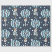 Papier Cadeau Baby Boy Hot Air Balloon Et Bear Motif (Plat)